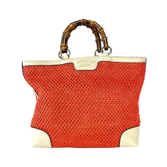 Gucci Bamboo Raffia Tote Bag - Picture 1 of 7